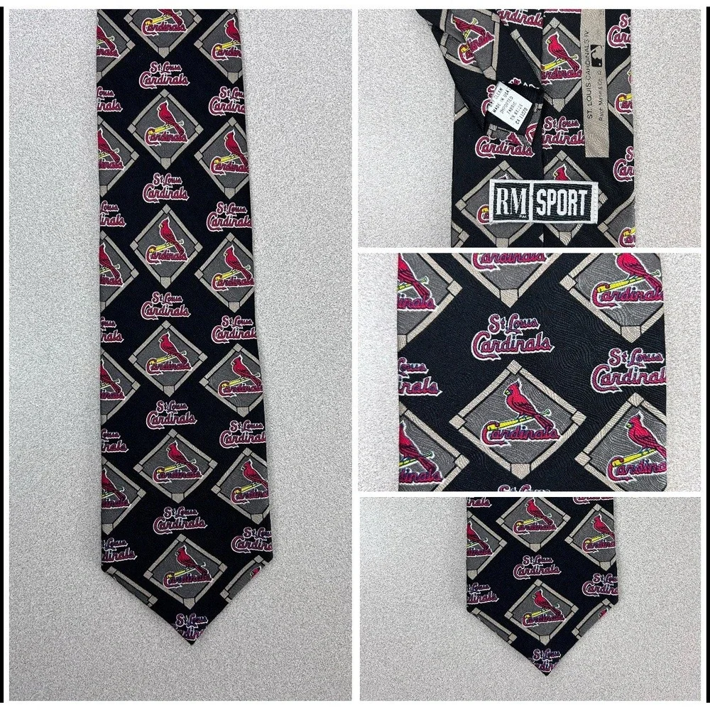 RM Sport 1998 St. Louis Cardinals‎ 100% Silk Necktie Made In USA Vintage MLB